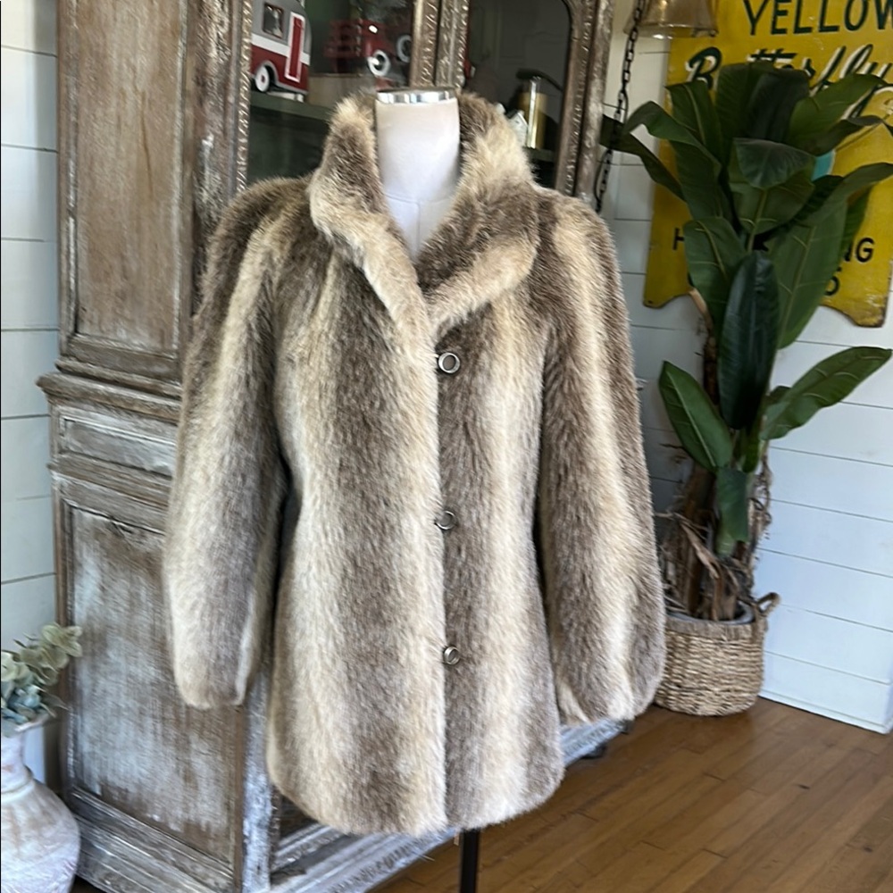 CHEYENNE BY HILLMOOR VINTAGE FUR COAT JACKET LARGE **